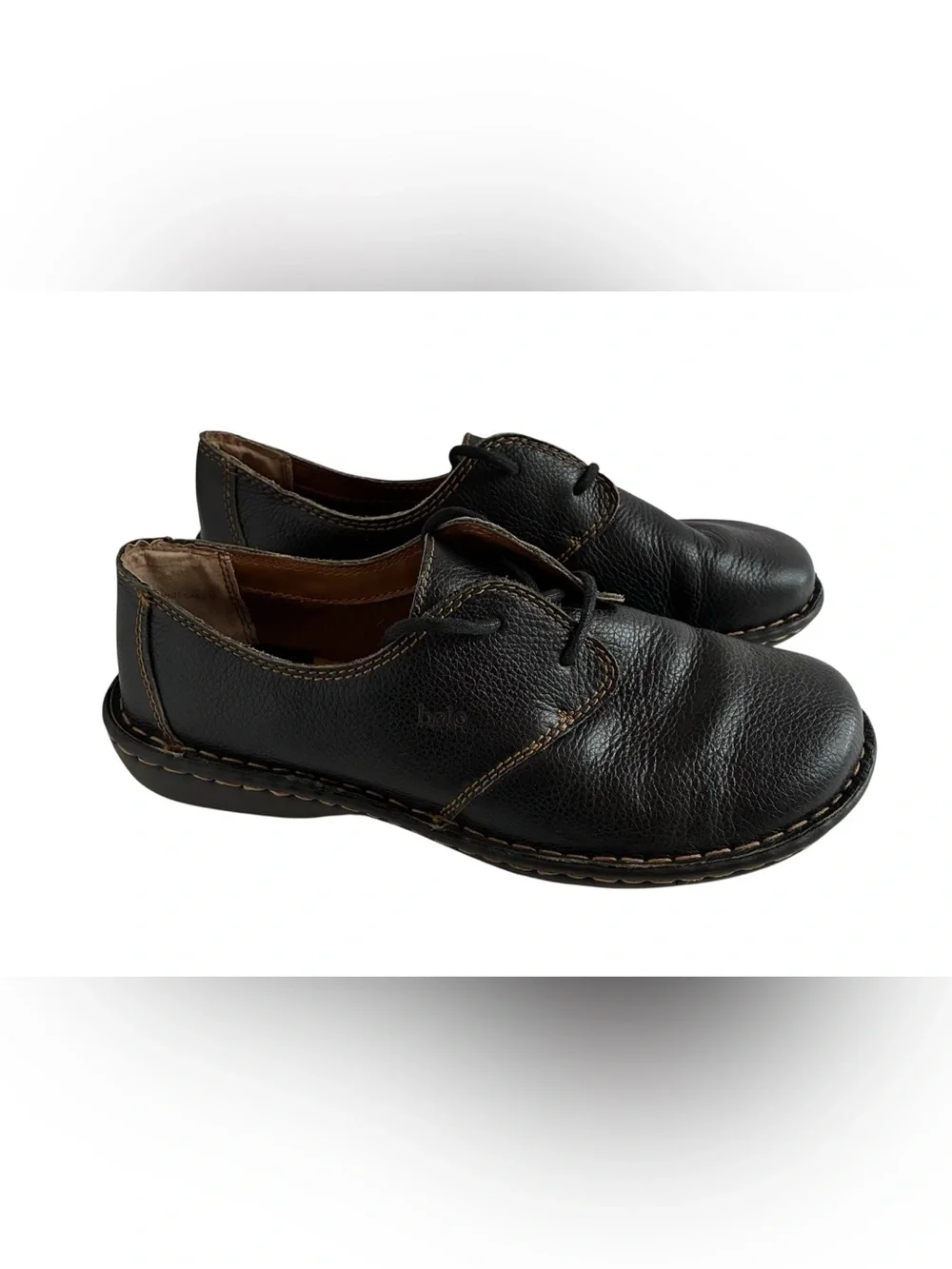 Bolo by Born Women’s 8 (39) Black Leather Lace Up Oxford Flats
